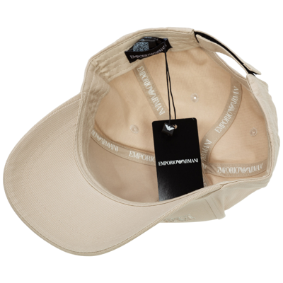 Shop Emporio Armani Adjustable Men's Cotton Hat Baseball Cap In Beige