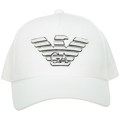 Emporio Armani Adjustable Men's Cotton Hat Baseball Cap In White | ModeSens