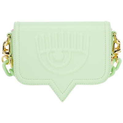Shop Chiara Ferragni Women's Cross-body Messenger Shoulder Bag   Eyelike Small In Green