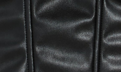 Secret Lace Cage Vegan Leather Bustier In Black