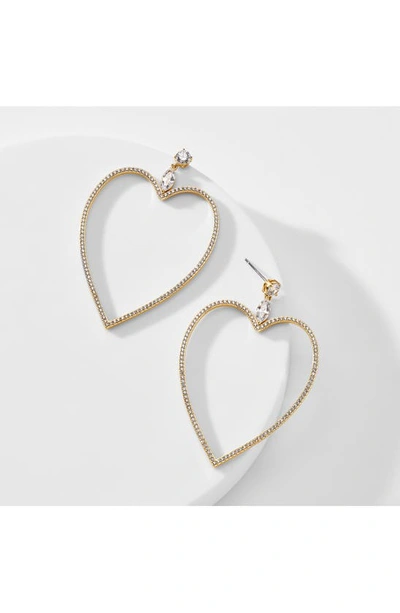 Shop Nadri Cirque Large Open Heart Earrings In Gold