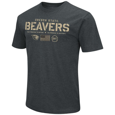 Shop Colosseum Heathered Black Oregon State Beavers Oht Military Appreciation Flag 2.0 T-shirt In Heather Black