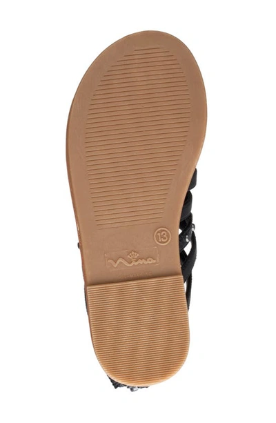 Shop Nina Kashmira Gladiator Sandal In Black Smooth