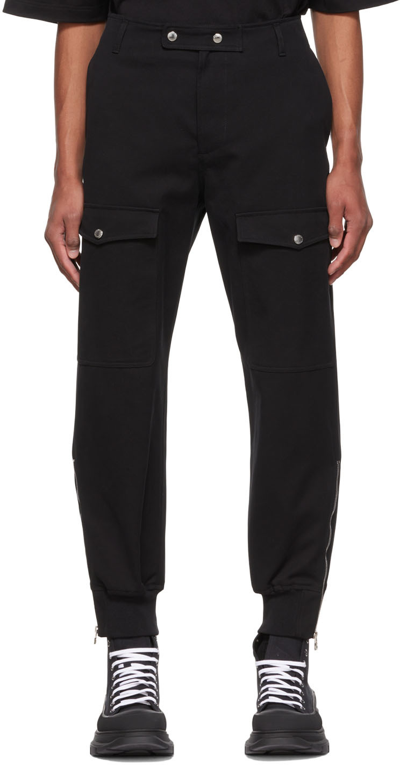 Shop Alexander Mcqueen Black Cotton Cargo Pants In 1000 Black
