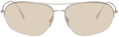 Shop Oliver Peoples Silver Kondor Sunglasses In 5036m2 Silver / Cali