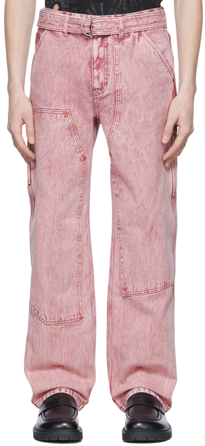 Shop Andersson Bell Pink Overdyed Carpenter Jeans In L.pink