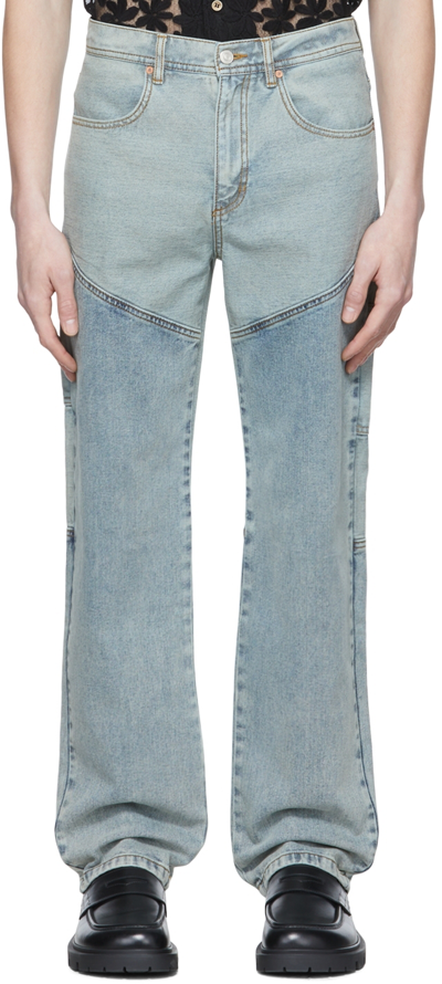 Shop Andersson Bell Blue Tom Reverse Jeans In Washed Blue