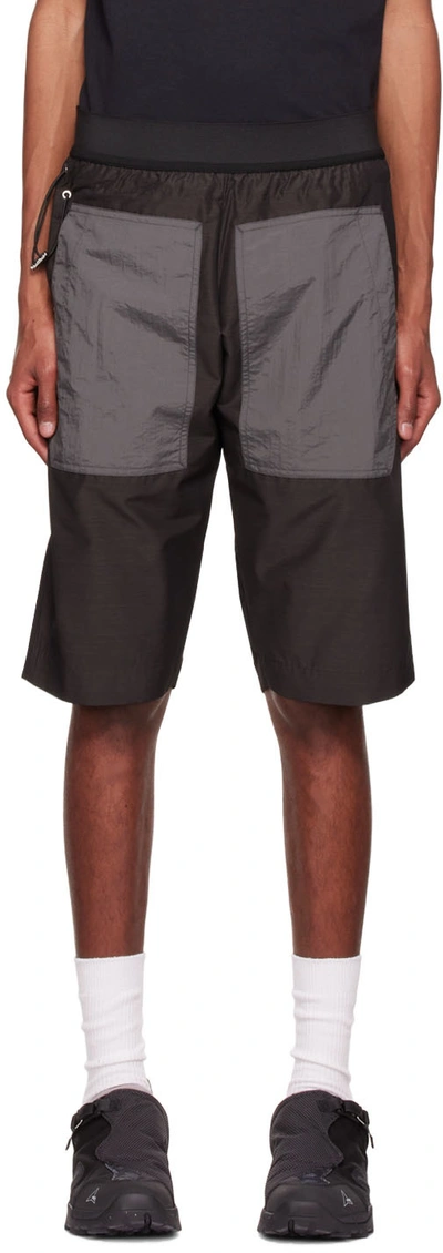 Shop Arnar Mar Jonsson Gray Wool Shorts In Charcoal