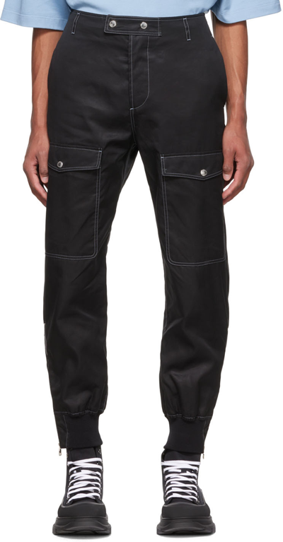 Alexander Mcqueen Black Cotton Cargo Pants In 1000 Black