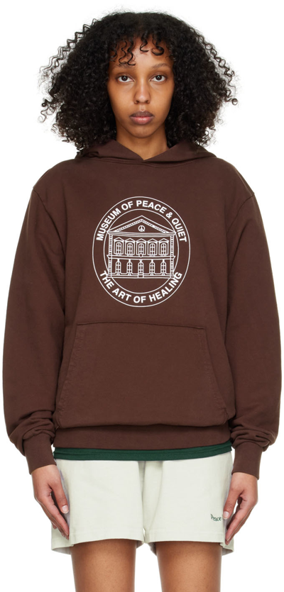 Shop Museum Of Peace And Quiet Brown Cotton Hoodie