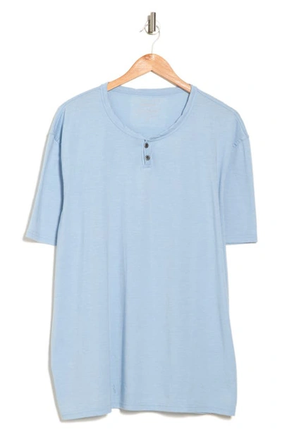 Shop Lucky Brand Button Notch Neck T-shirt In Blue Bell