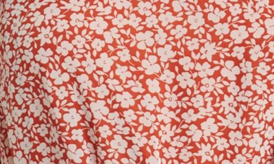 Gibsonlook One Shoulder Blouse In Rust Ditsy