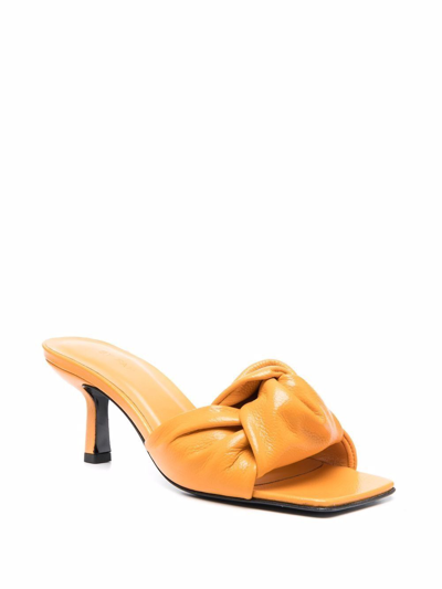 Shop By Far Women's Orange Leather Sandals