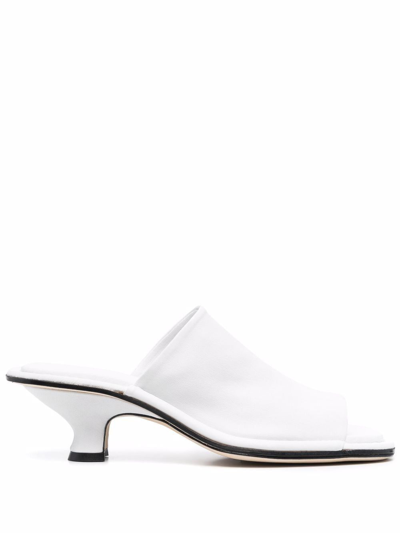Shop By Far Women's White Leather Sandals