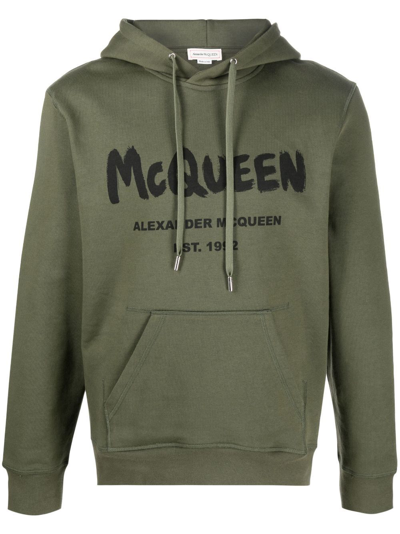Shop Alexander Mcqueen Men's Green Cotton Sweatshirt