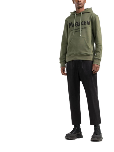 Shop Alexander Mcqueen Men's Green Cotton Sweatshirt