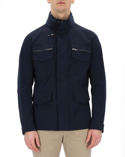Shop Fay Men's Blue Polyamide Outerwear Jacket