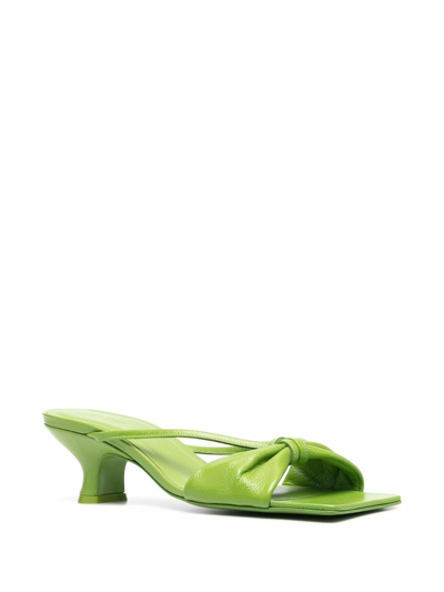 Shop By Far Women's Green Leather Sandals