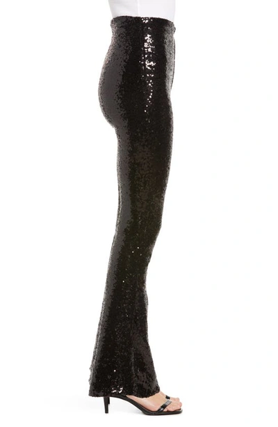 Commando Sequin Flare High-rise Leggings In Black