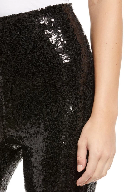 Commando Sequin Flare High-rise Leggings In Black