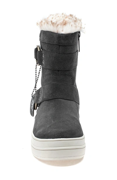 Shop Jslides Nelly Water Resistant Faux Fur Boot In Dk Grey Suede Dgsw5