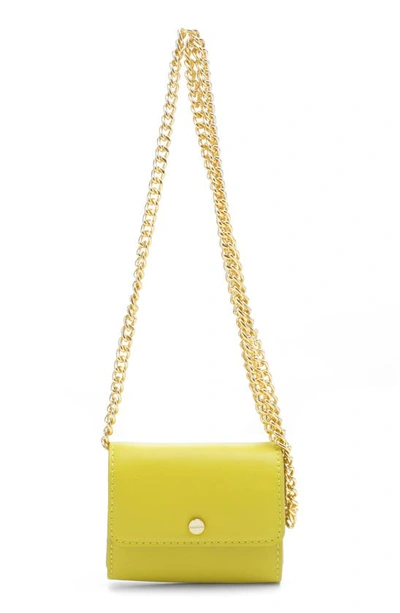 Shop Mali + Lili Minny Vegan Leather Crossbody Bag In Chatreuse