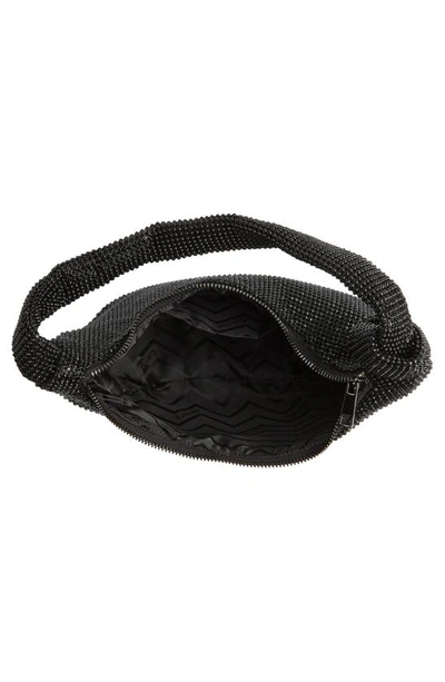 Olga Berg Jessica Crystal Croissant Bag In Black