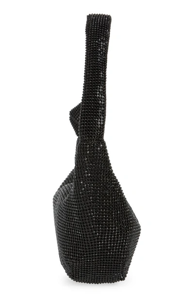 Olga Berg Jessica Crystal Croissant Bag In Black