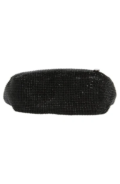 Olga Berg Jessica Crystal Croissant Bag In Black