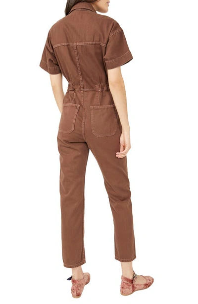 Shop Free People We The Free Marci Short Sleeve Jumpsuit In Pinecone