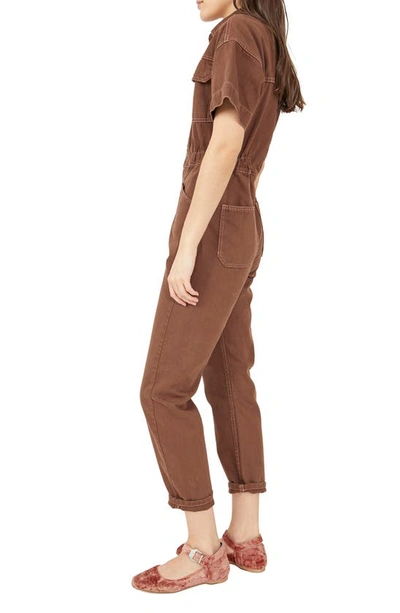 Shop Free People We The Free Marci Short Sleeve Jumpsuit In Pinecone