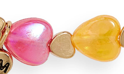 Charm It Rainbow Heart Bead Stretch Bracelet In Multi