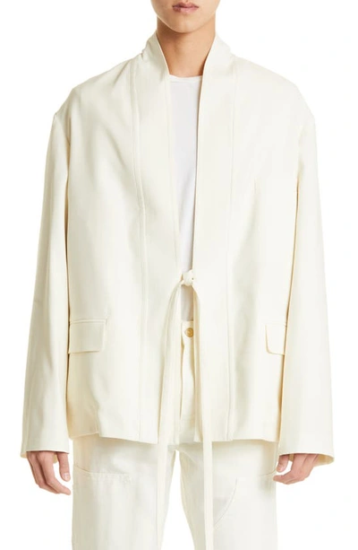 Shop Ambush Virgin Wool Suit Jacket In White/ Asparagus