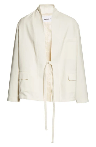 Shop Ambush Virgin Wool Suit Jacket In White/ Asparagus