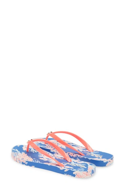 Shop Lilly Pulitzer Pool Flip Flop In Borealis Blue Swim