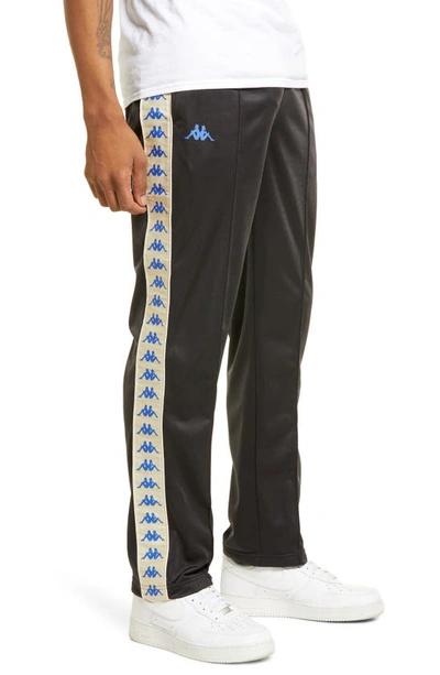 Shop Kappa 222 Banda Astoriazz Slim Fit Track Pants In Black Smoke-beige-blue Palace