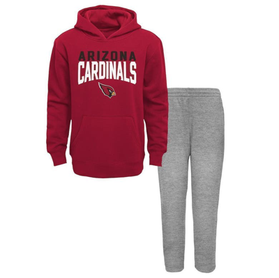 Shop Outerstuff Youth Cardinal/heathered Gray Arizona Cardinals Fan Flare Pullover Hoodie & Pants Set