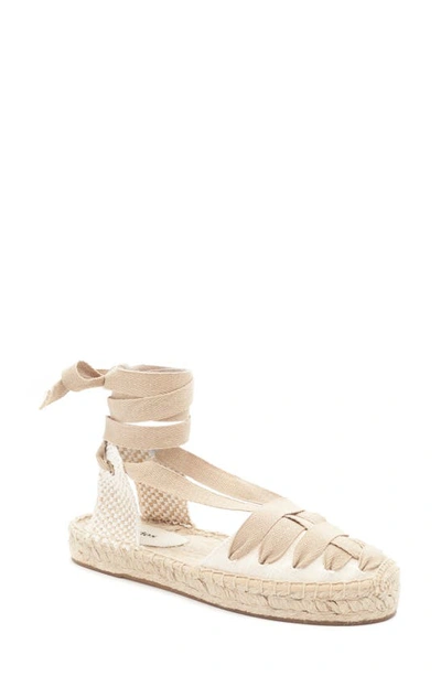 Shop Soludos Luella Lace-up Espadrille Sandal In Ivory