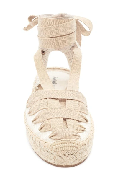 Shop Soludos Luella Lace-up Espadrille Sandal In Ivory