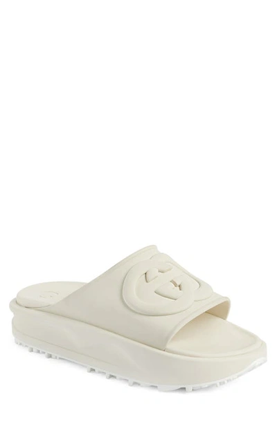 Shop Gucci Love Parade Miami Platform Slide Sandal In Off White