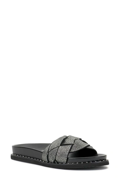 Shop Vince Camuto Kevin Braid Embellished Slide Sandal In Black