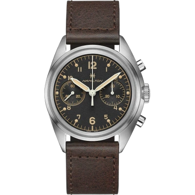 Shop Hamilton Khaki Aviation Pilot Pioneer Mechanical Chrono In Black