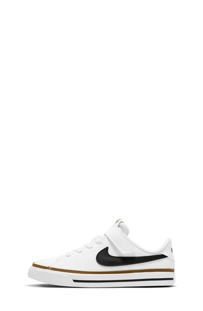 Shop Nike Court Legacy Sneaker In White/ Black/ Ochre/ Brown