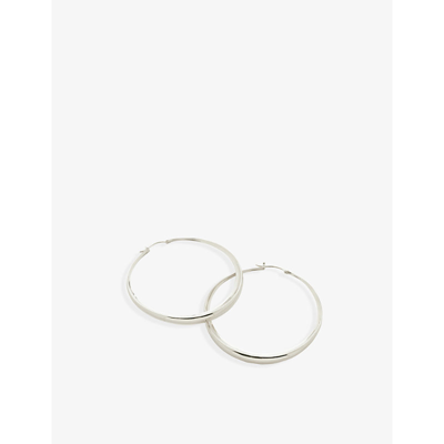 Shop Monica Vinader Deia Chamfered Large Recycled Sterling-silver Hoop Earrings
