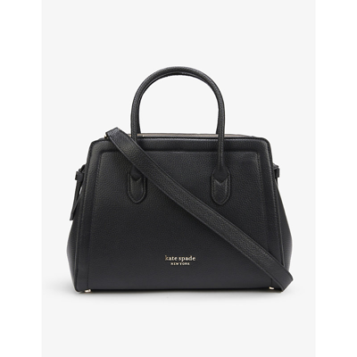 Shop Kate Spade Knott Leather Bag In Black