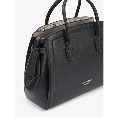 Shop Kate Spade Knott Leather Bag In Black
