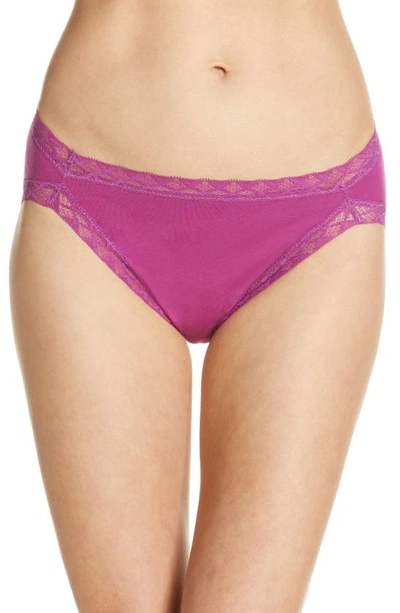 Shop Natori Bliss Cotton French Cut Briefs In Pinot