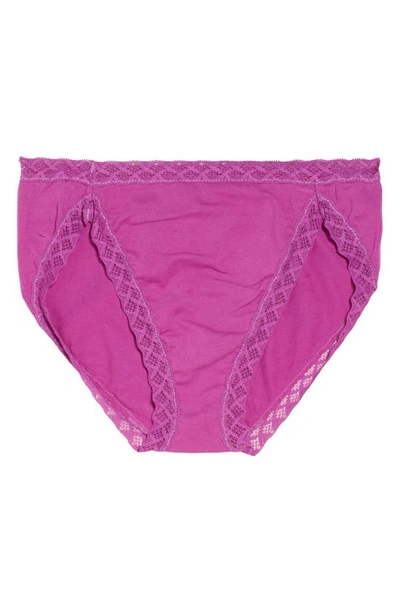 Shop Natori Bliss Cotton French Cut Briefs In Pinot