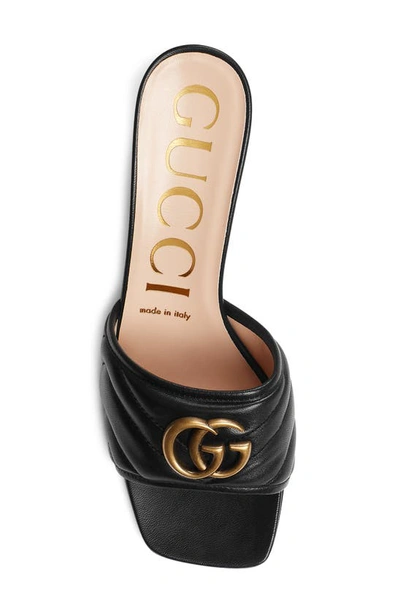 Shop Gucci Gg Chevron Matelassé Slide Sandal In Nero/ Nero