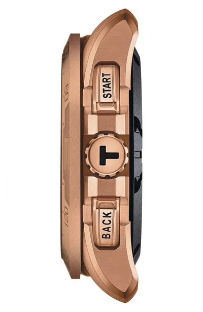 Shop Tissot T-touch Connect Solar Smart Leather Strap Watch, 47.5mm In Rose Gold